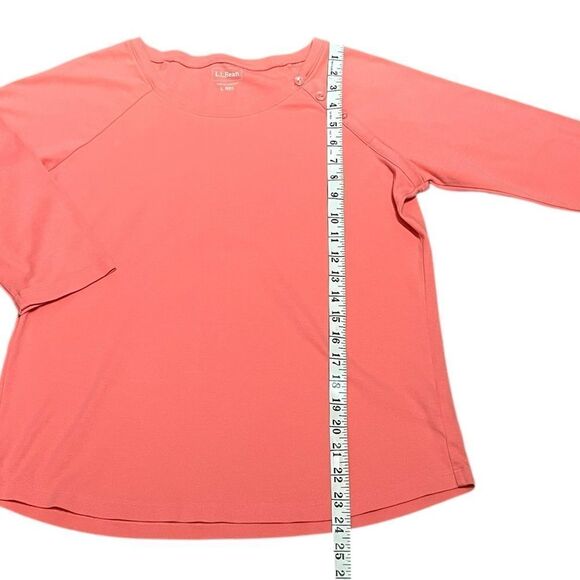 L.L. Bean Coral Top With Button Details, Size L - Picture 6 of 7